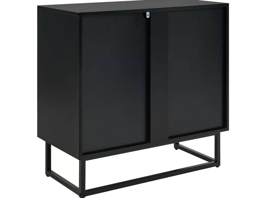 Armadio Beliani Senkki 2 Ante - Design Moderno in Legno Alaska, Disponibile nelle Tinte Nero e Chiaro