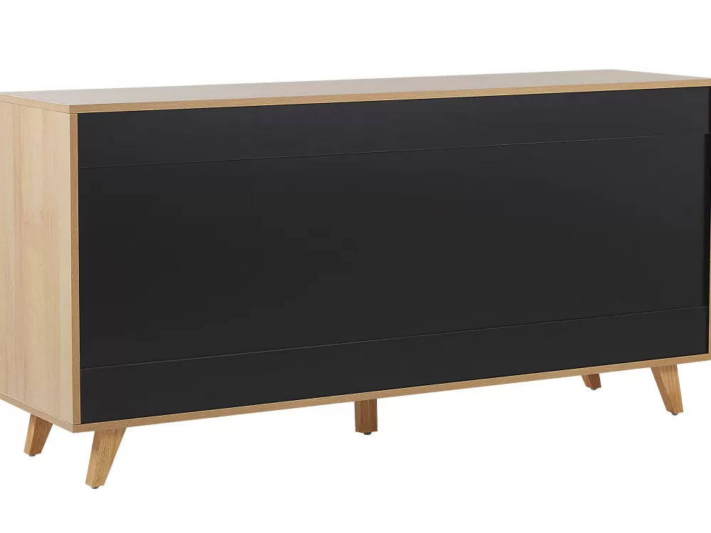 Armadio Ilion con 3 cassetti e 2 ante - Struttura in legno chiaro e finitura opaca bianca | Beliani Senkki in promozione limitata