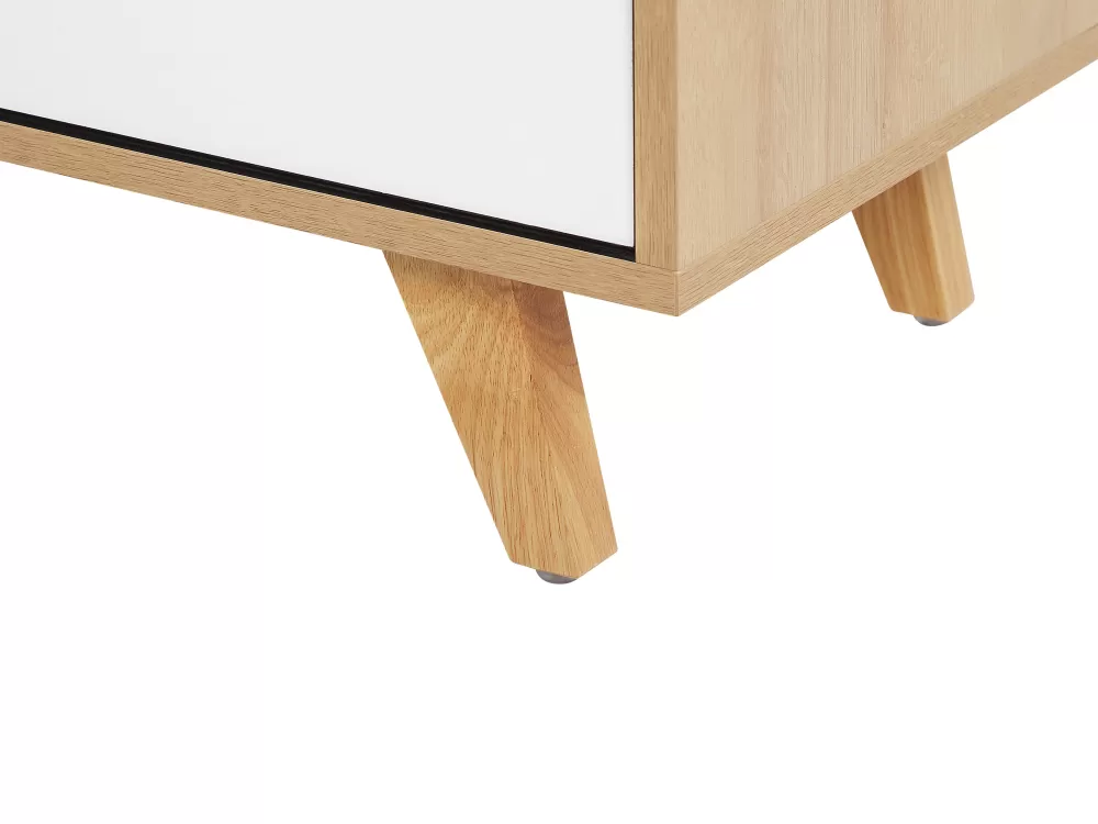 Armadio Ilion con 3 cassetti e 2 ante - Struttura in legno chiaro e finitura opaca bianca | Beliani Senkki in promozione limitata