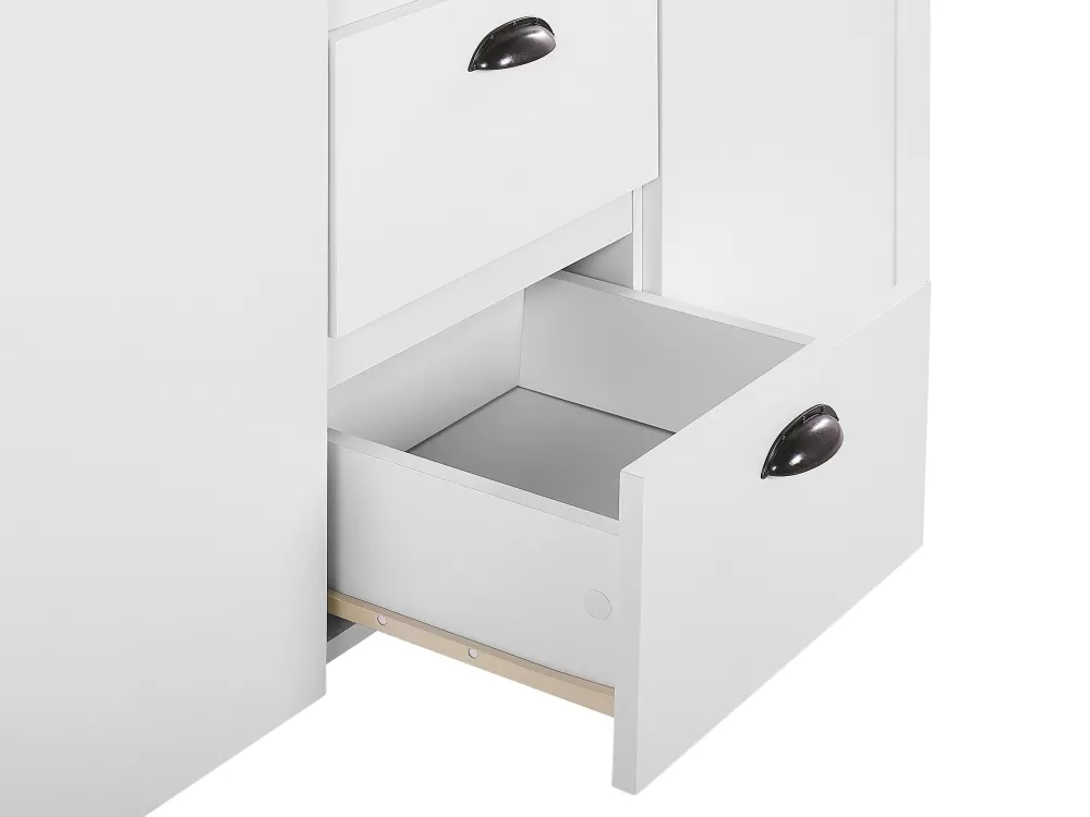 Armadio moderno con 3 cassetti e 2 ante, bianco elegante per interni - Stamford di Beliani