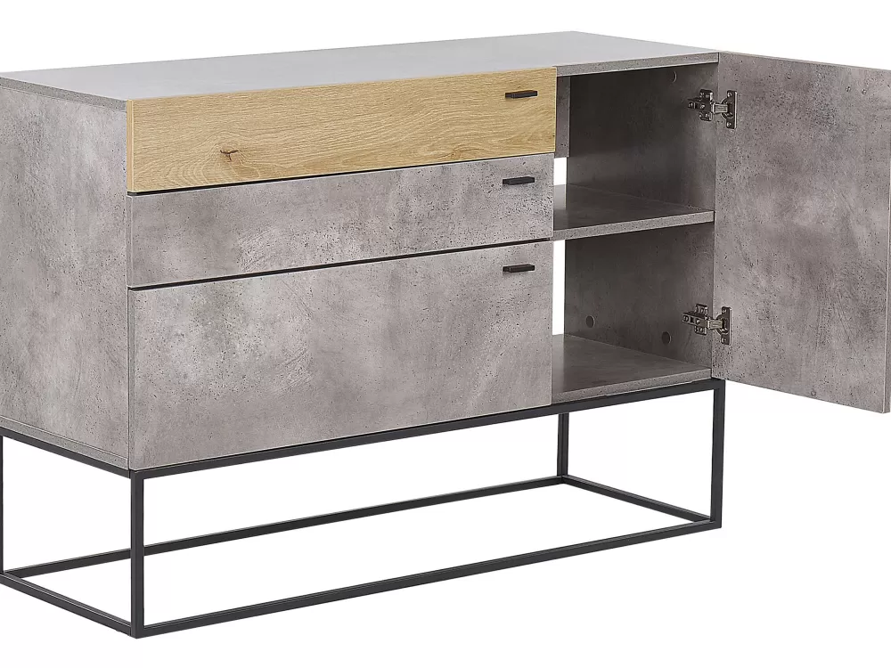 Armadio Beliani Arietta: 3 cassetti in legno, finitura grigio chiaro/naturale - Design pratico per la casa
