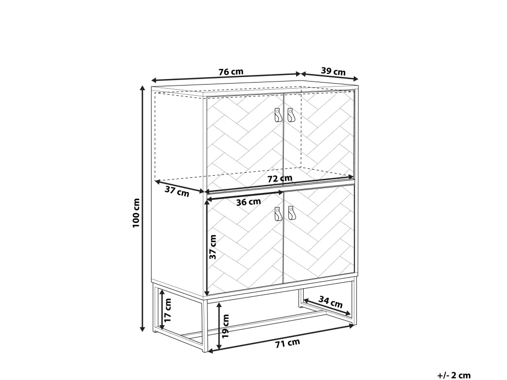 Porta Armadio Beliani a 4 Ante in Legno Chiaro e Bianco - Design Moderno e Funzionale