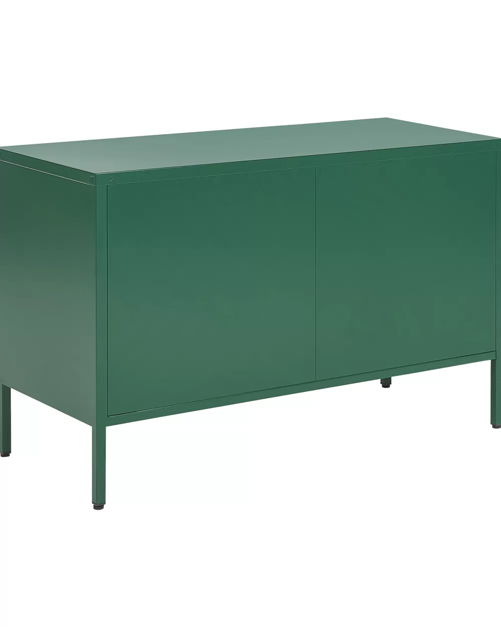 Armadio contenitore moderno in acciaio Beliani Senkki con 2 ante e 2 ripiani, colore verde Uria - Design funzionale per organizzazione spazi