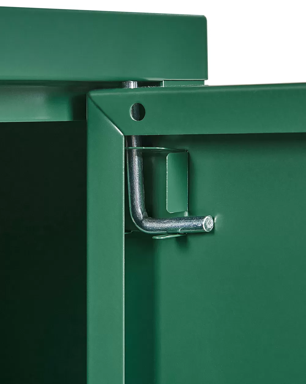 Armadio contenitore moderno in acciaio Beliani Senkki con 2 ante e 2 ripiani, colore verde Uria - Design funzionale per organizzazione spazi