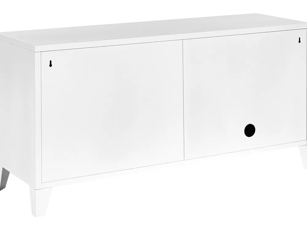 Beliani - Armadio da Interno in Acciaio Cardiff, 3 Ante con 2 Ripiani, Colore Bianco Opaco, Design Funzionale per Organizzazione Moderna