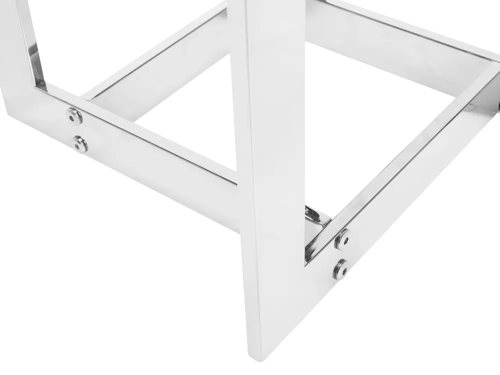 Tavolino moderno con piano in vetro e struttura in acciaio argentato - Design elegante con dettagli cristallini Beliani