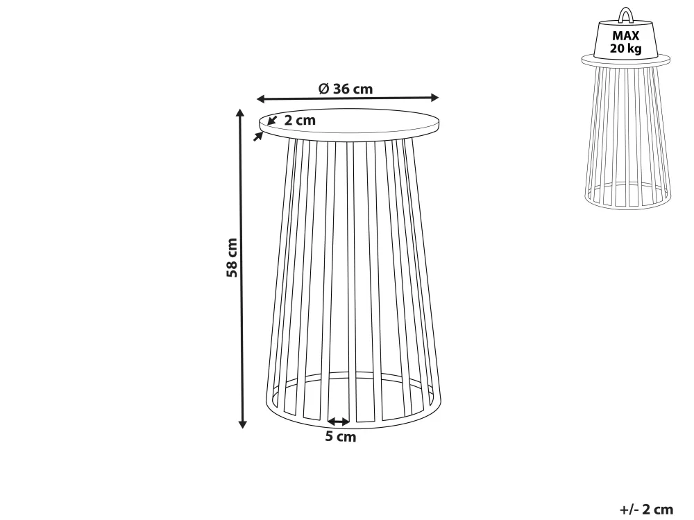Tavolino laterale Beliani in marmo e ferro, elegante design per interni con finitura bianca o nera - Linea Taree
