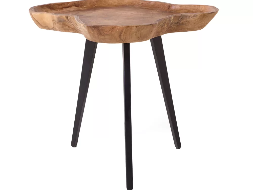 Tavolino Laterale Elsa in Legno Chiaro con Dettagli Neri - Design Scandinavo Moderno per Salotto Beliani