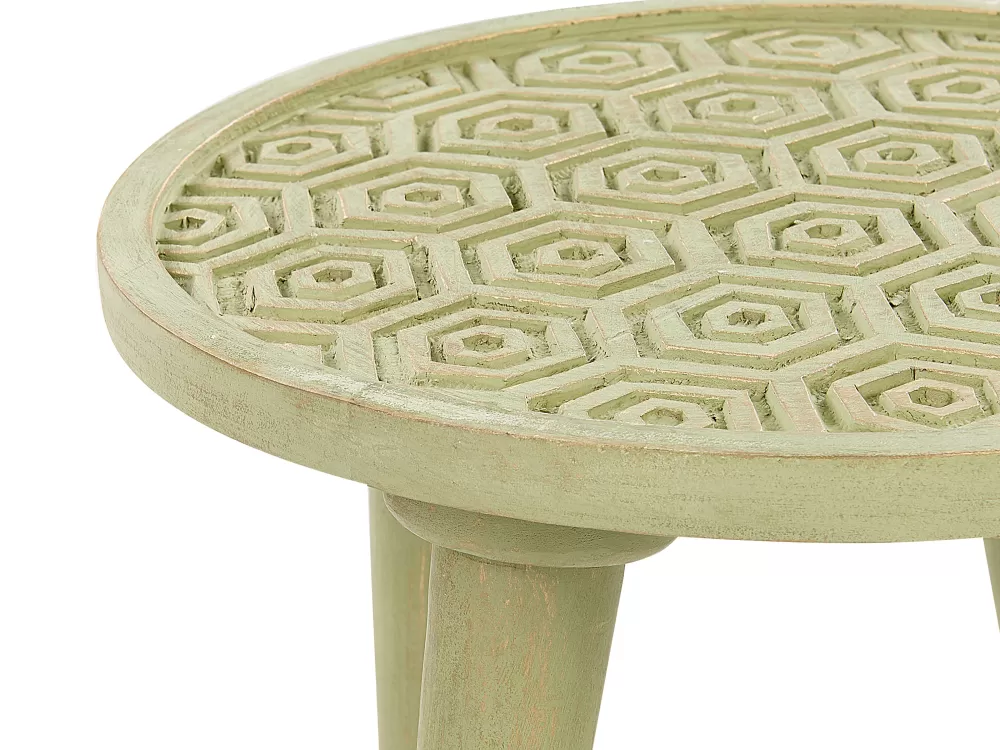 Beliani: Composizione Moderna con 2 Tavolini in Legno di Mango, Tonalità Verde Chiaro – Set Elegante per Soggiorno