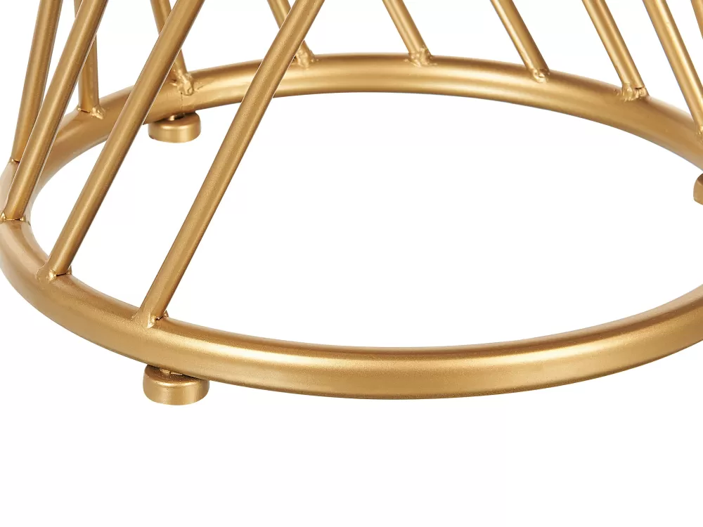 Set di 2 Tavolini Decorativi con Piano a Specchio - Design Twist in Metallo Dorato, Collezione Elegante Beliani