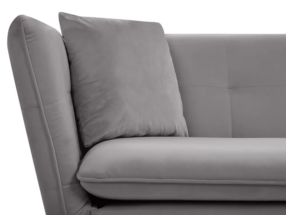 Beliani Divano Moderno 3 Posti in Velluto Grigio Frederica - Elegante e Confortevole per il Tuo Soggiorno