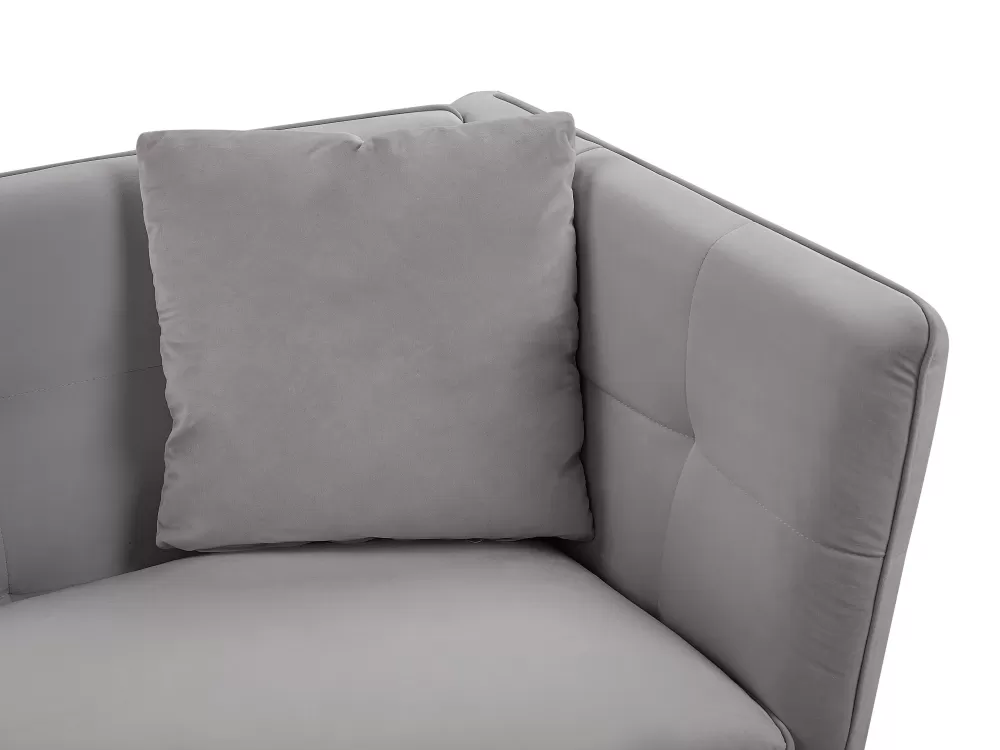 Beliani Divano Moderno 3 Posti in Velluto Grigio Frederica - Elegante e Confortevole per il Tuo Soggiorno