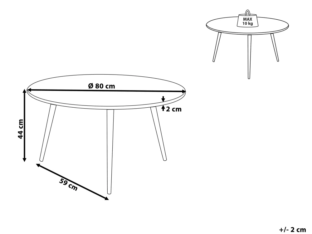 Elegante Tavolino da Salotto Beliani in Nero e Legno Chiaro - Design Moderno con Finitura Tennessee