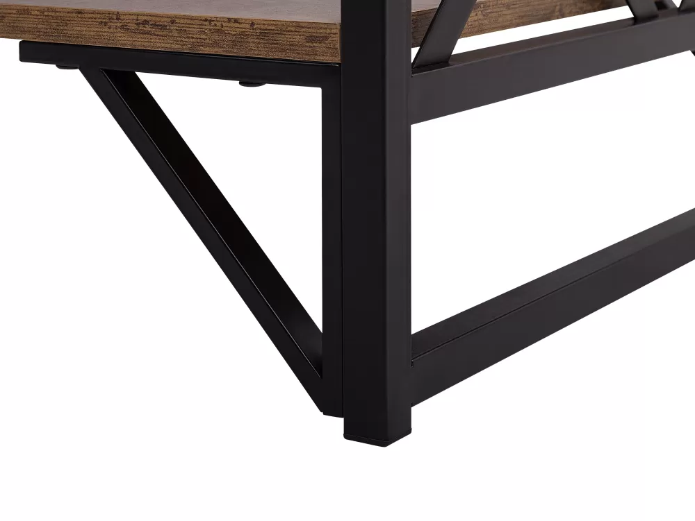 Beliani Tavolino Design per Divano, Doppia Finitura Marrone Antico e Nero Opaco - Linea Bolton