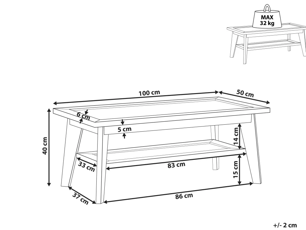 Tavolino da salotto in legno chiaro Simla - Design moderno e minimalista Beliani