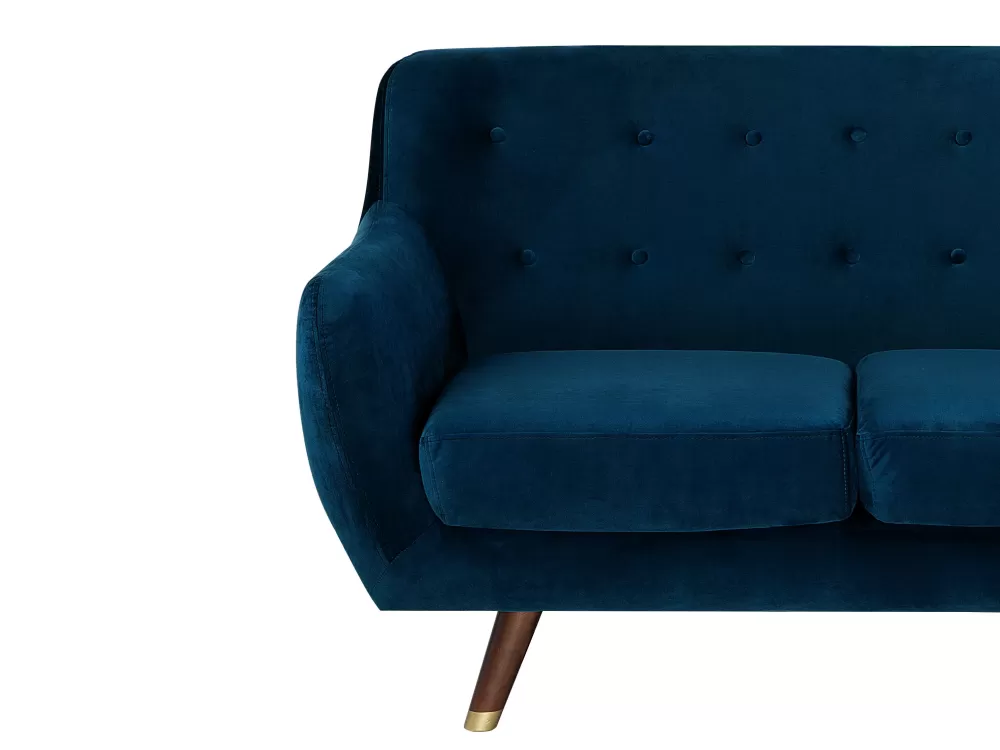 Beliani Divano Componibile Bodo in Velluto Blu Elegante - Set Salotto Moderno con Rivestimento Morbido