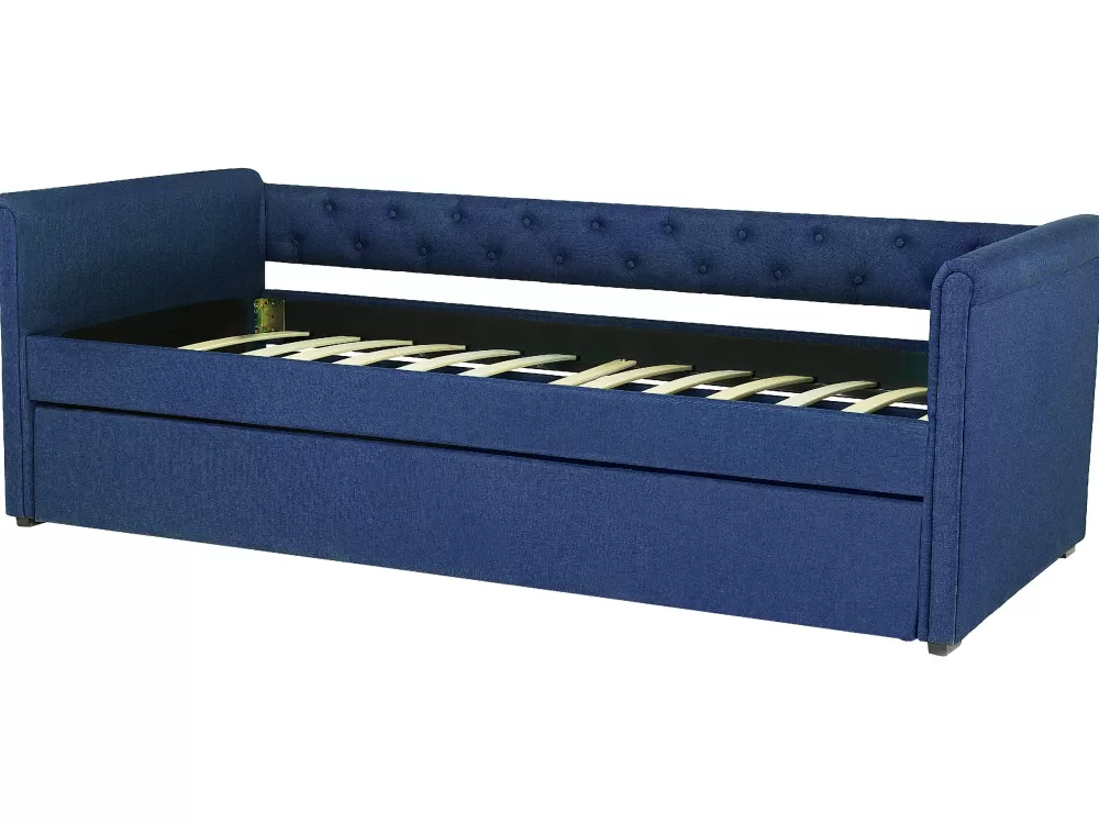 Beliani Divano Letto in Tessuto per Bambini, Design Libourne - Confortevole e Pratico, 80x200 cm, Blu Navy