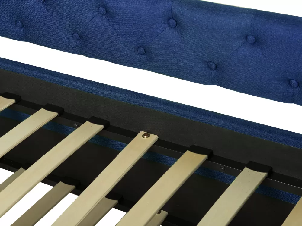 Beliani Divano Letto in Tessuto per Bambini, Design Libourne - Confortevole e Pratico, 80x200 cm, Blu Navy