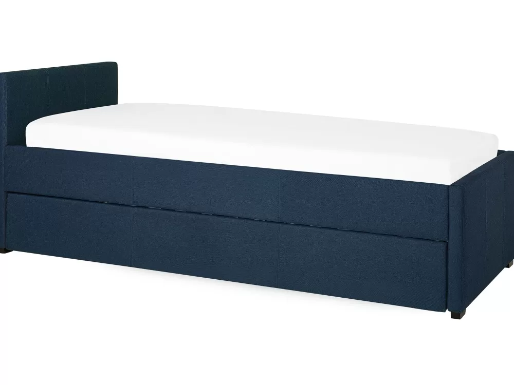 Beliani Divano Letto per Bambini in Tessuto Blu Navy con Letto Aggiuntivo, Misura 80x200 cm - Collezione Marmande per Arredamento Camera Giovani