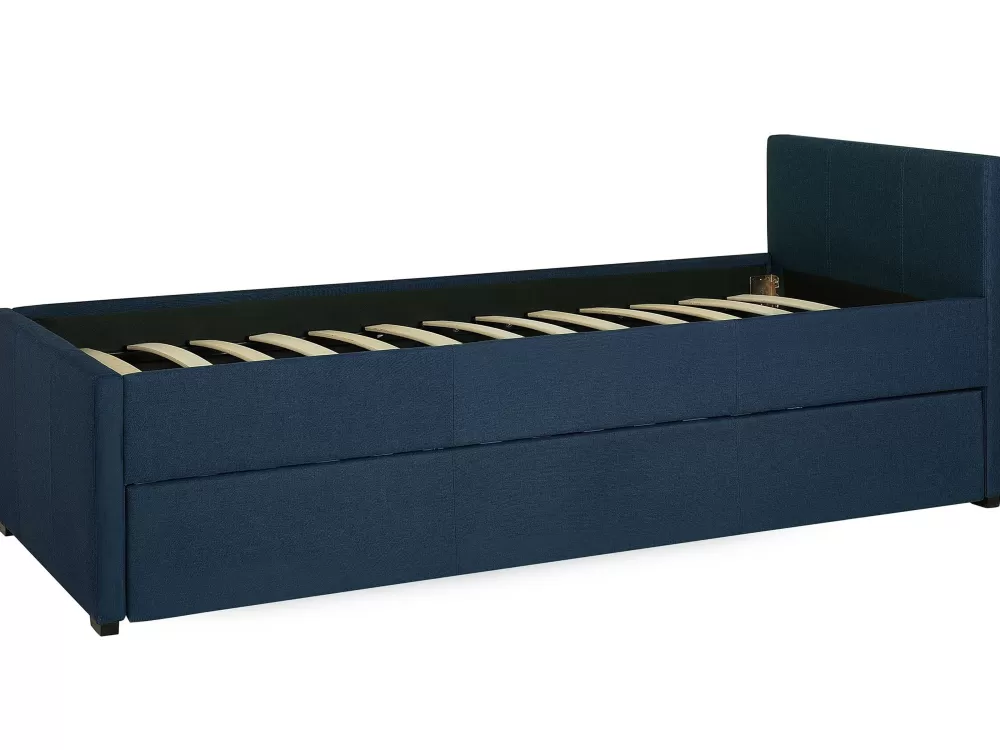 Beliani Divano Letto per Bambini in Tessuto Blu Navy con Letto Aggiuntivo, Misura 80x200 cm - Collezione Marmande per Arredamento Camera Giovani