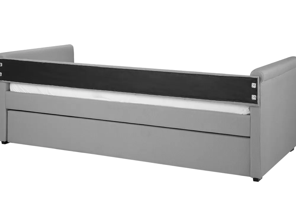 Beliani Sofà Letto Libourne in Tessuto Grigio Chiaro 80x200 cm - Soluzione Confortevole con Rivestimento Traspirante per Ospiti