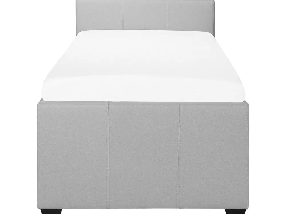 Divano Letto Beliani in Tessuto Morbido Grigio Chiaro, 80x200 cm - Modello Marmande con Rivestimento Lavabile e Struttura Compatta