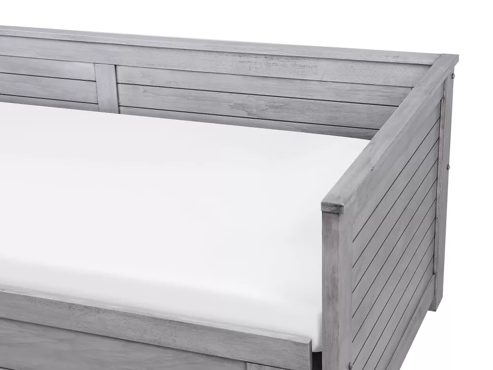 Beliani Divano Letto Convertibile con Contenitore - Grigio Antimacchia 90x180x200 cm, Modulo Multifunzionale Cahors per Camera Bimbi
