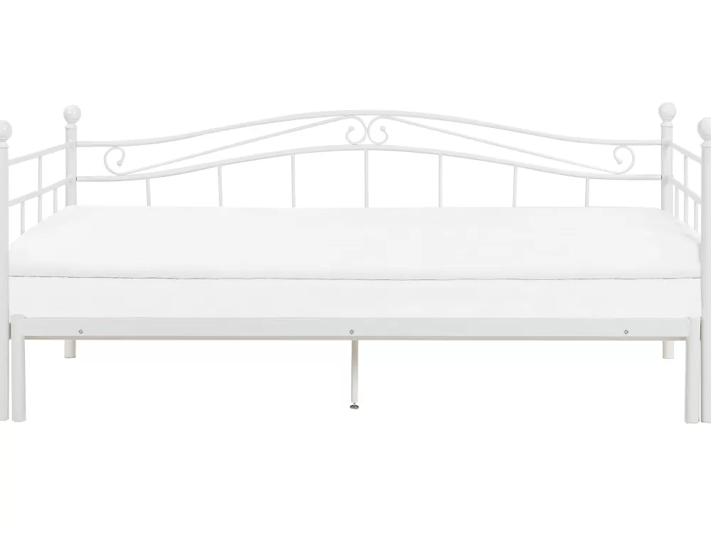 Divano letto estendibile in metallo bianco 90x180/200 cm - Design moderno per cameretta, tessuto traspirante e struttura compatta