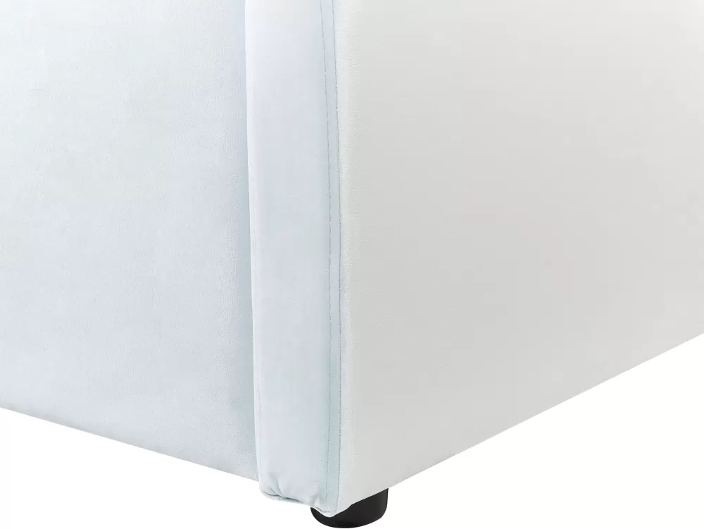Divano Letto Rivestito in Velluto Morbido - Letto Singolo Azzurro Chiaro 90x200 cm con Design Compatto, Eyburie Collection