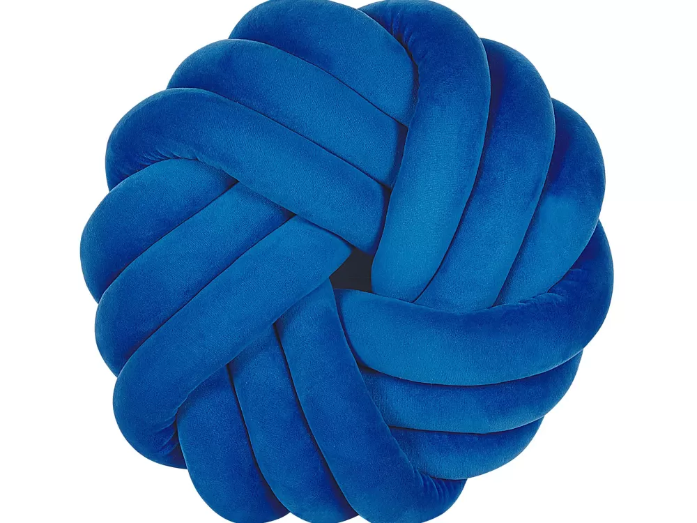 Cuscino Decorativo a Nodo Beliani - Blu Cobalto, 30x30 cm, Design Moderno Akola