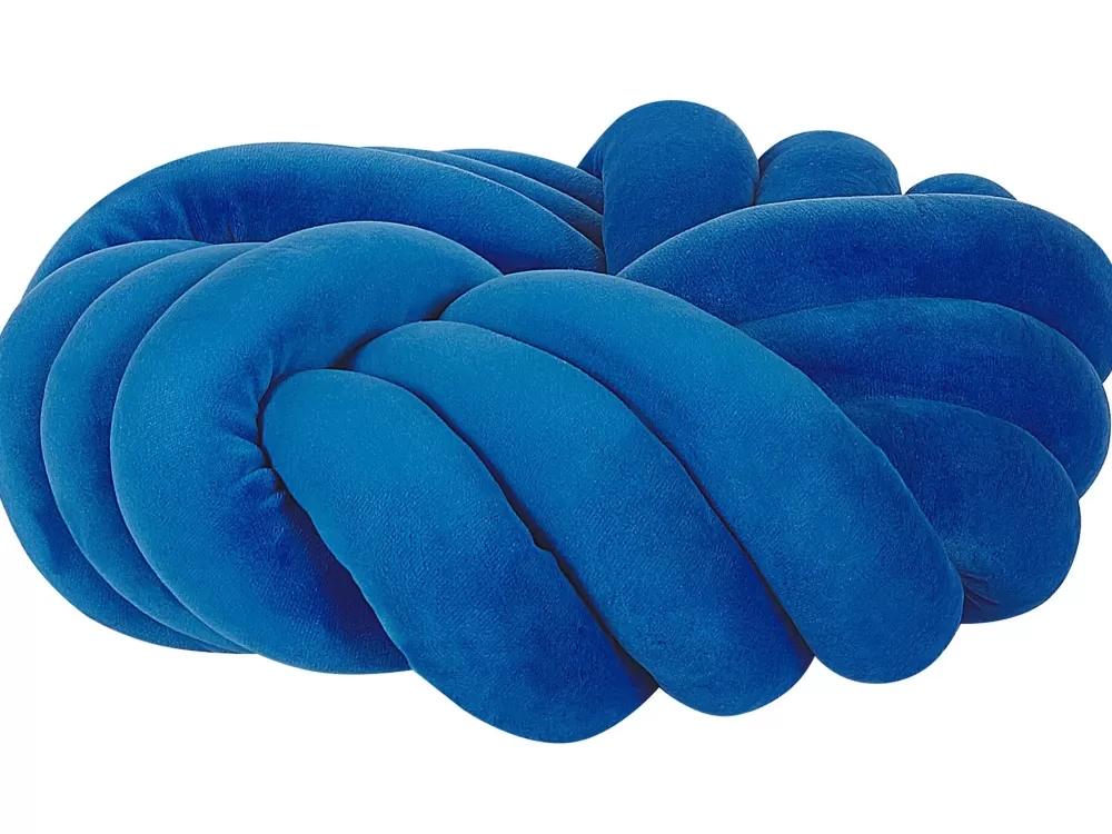 Cuscino Decorativo a Nodo Beliani - Blu Cobalto, 30x30 cm, Design Moderno Akola