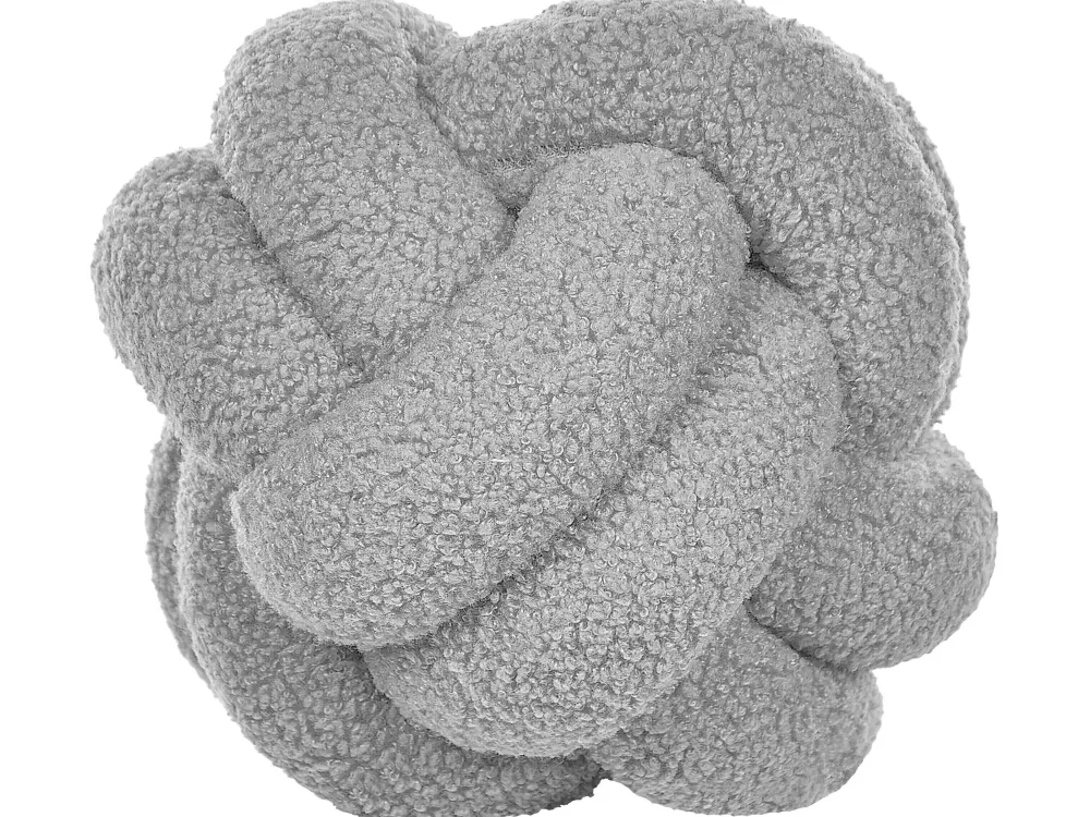Cuscini Decorativi Beliani a Nodo - Grigio Cenere, Diametro 19 cm, Coppia Eleganti per Sofà e Letti con Design Moderno