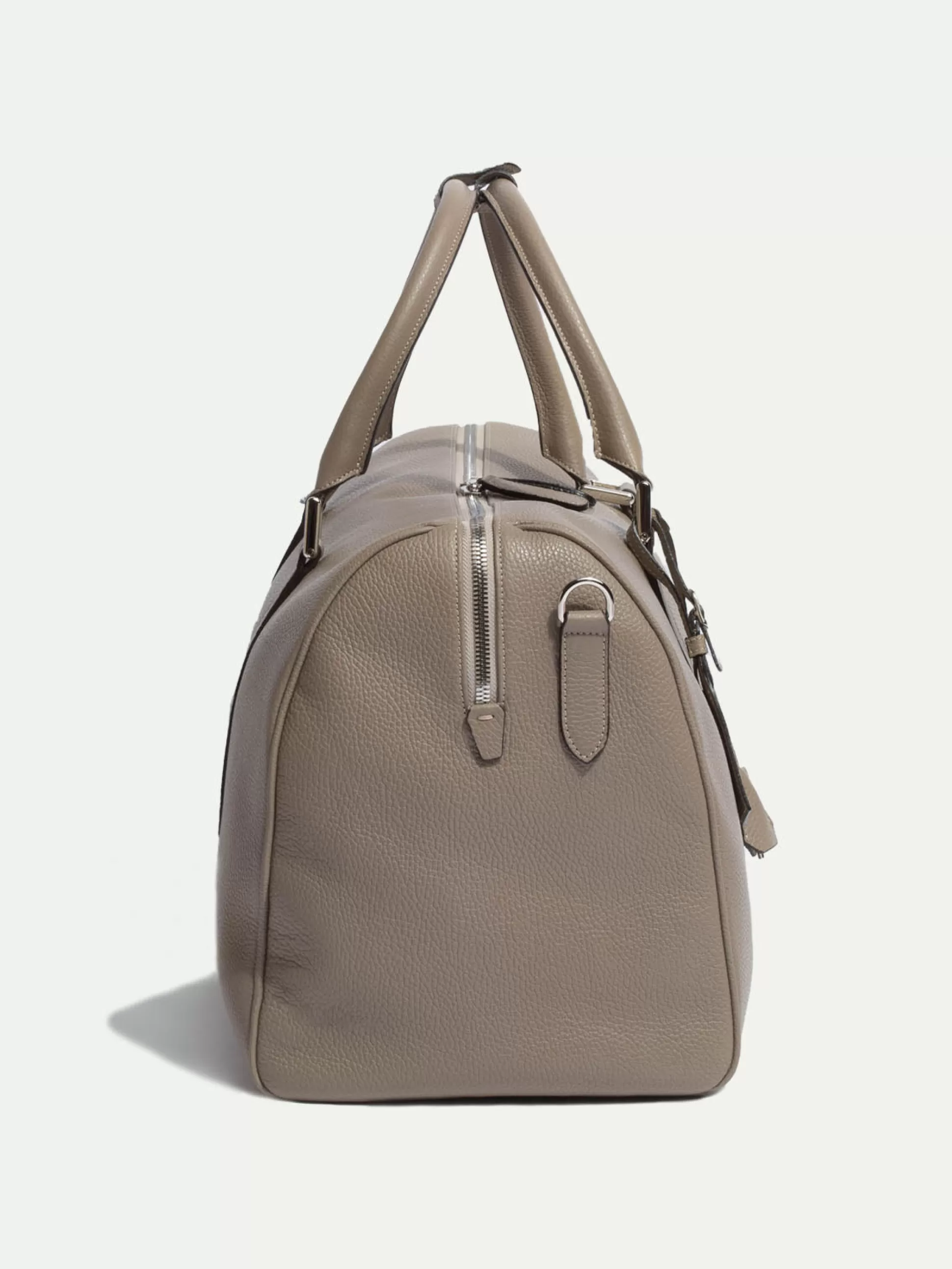 Pini Parma: Borsa Weekend in Pelle Taupe Artigianale - Realizzata a Mano in Italia con Dettagli Ricercati e Prezzo Accessibile