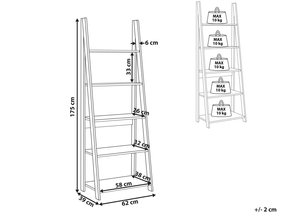 Promozione Beliani Scaffale TikaShylly 5 Ripiani - Design Wilton in Legno Chiaro con Dettagli Eleganti