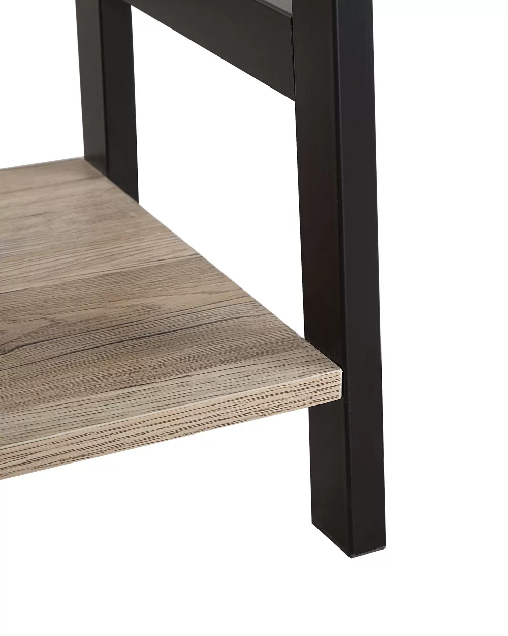 Beliani Scaffalatura Elegante a 5 Ripiani in Legno Chiaro con Design Moderno - Opzione Colori Legno Chiaro/Nero Croydon