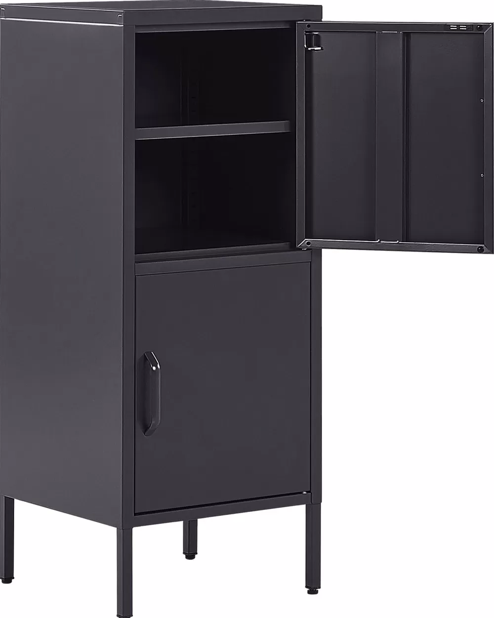 Armadio Ufficio Moderno Beliani a 2 Ante in Acciaio Nero - Design Funzionale e Prezzo Competitivo