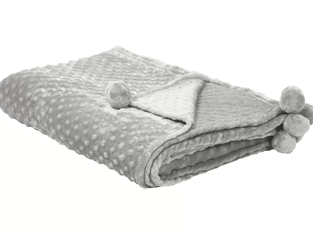 Copriletto Beliani in Velluto Grigio Perla - Morbido e Lussuoso 200x220 cm per Letti Matrimoniali