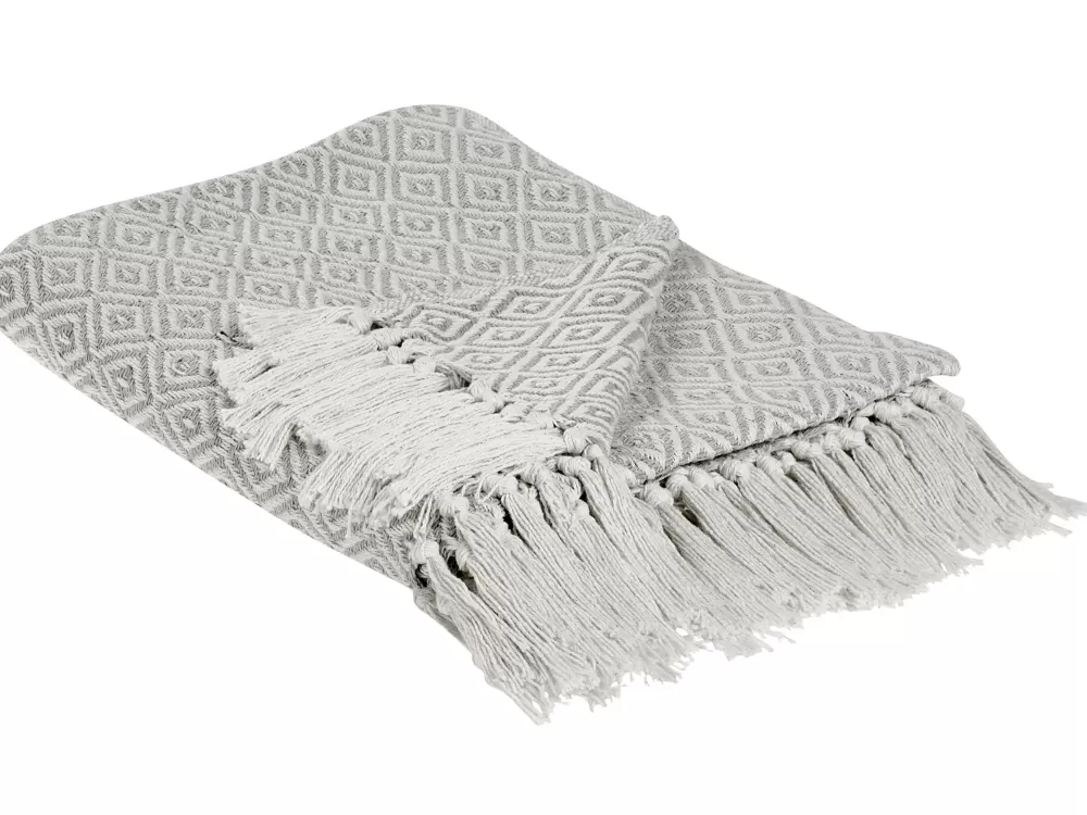Copriletto Beliani Nuovo in Morbido Cotone - Tinta Unica Rosa Pastello/Beige Chiaro (150x125 cm) per Letti Singoli