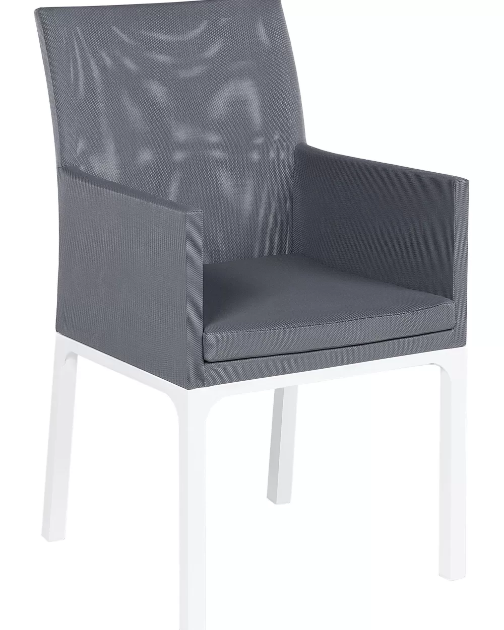 Set di 4 sedie da giardino Beliani in alluminio grigio scuro, design moderno Bacoli - Confortevoli e resistenti
