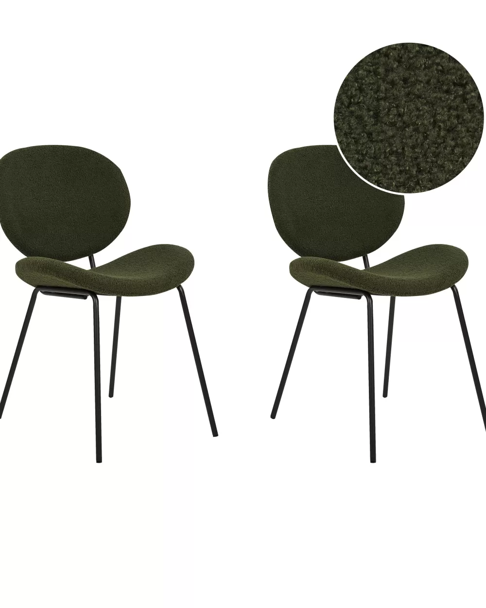 Coppia di Sedie Moderne Buklee in Tonalità Verde Foresta - Design Accogliente Beliani