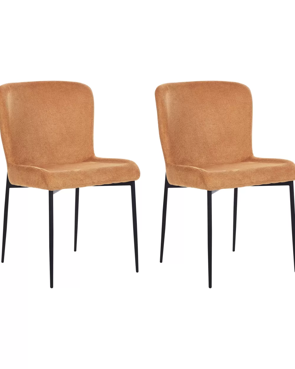 Sedia Beliani Ada in Tessivo Arancione - Coppia di 2 Pezzi con Rivestimento Morbido, Design Ergonomico per Soggiorno o Sala da Pranzo