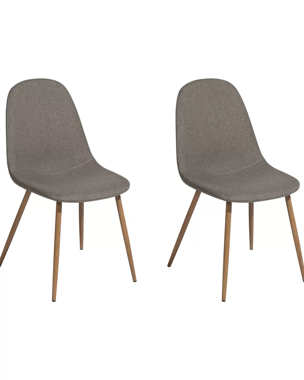 Beliani Sedie Moderne in Tessuto Grigio Bruno, Coppia - Design Bruce