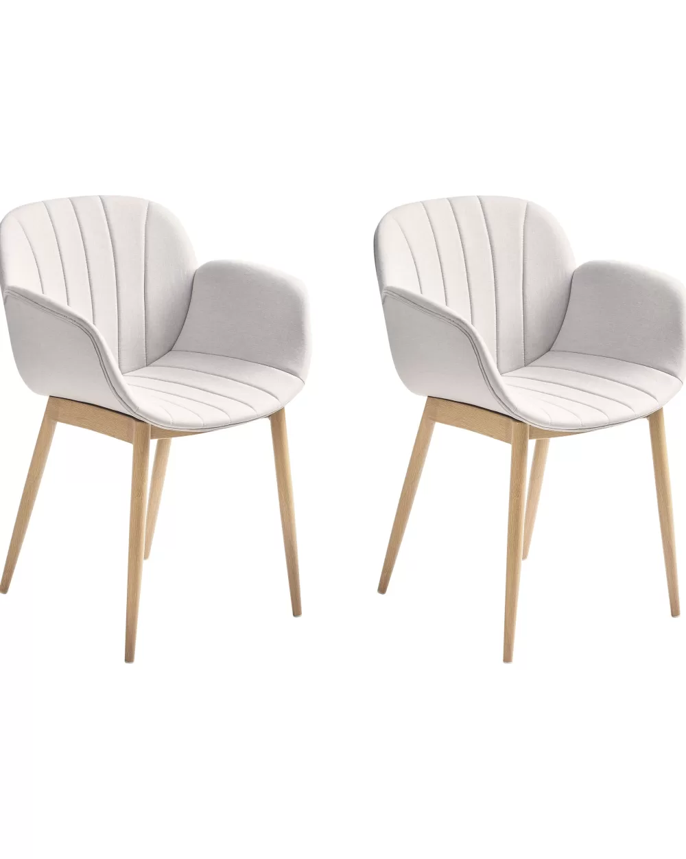 Beliani: Sedia in Tessuto Alice Grigio Chiaro - Coppia di 2 con Design Accogliente