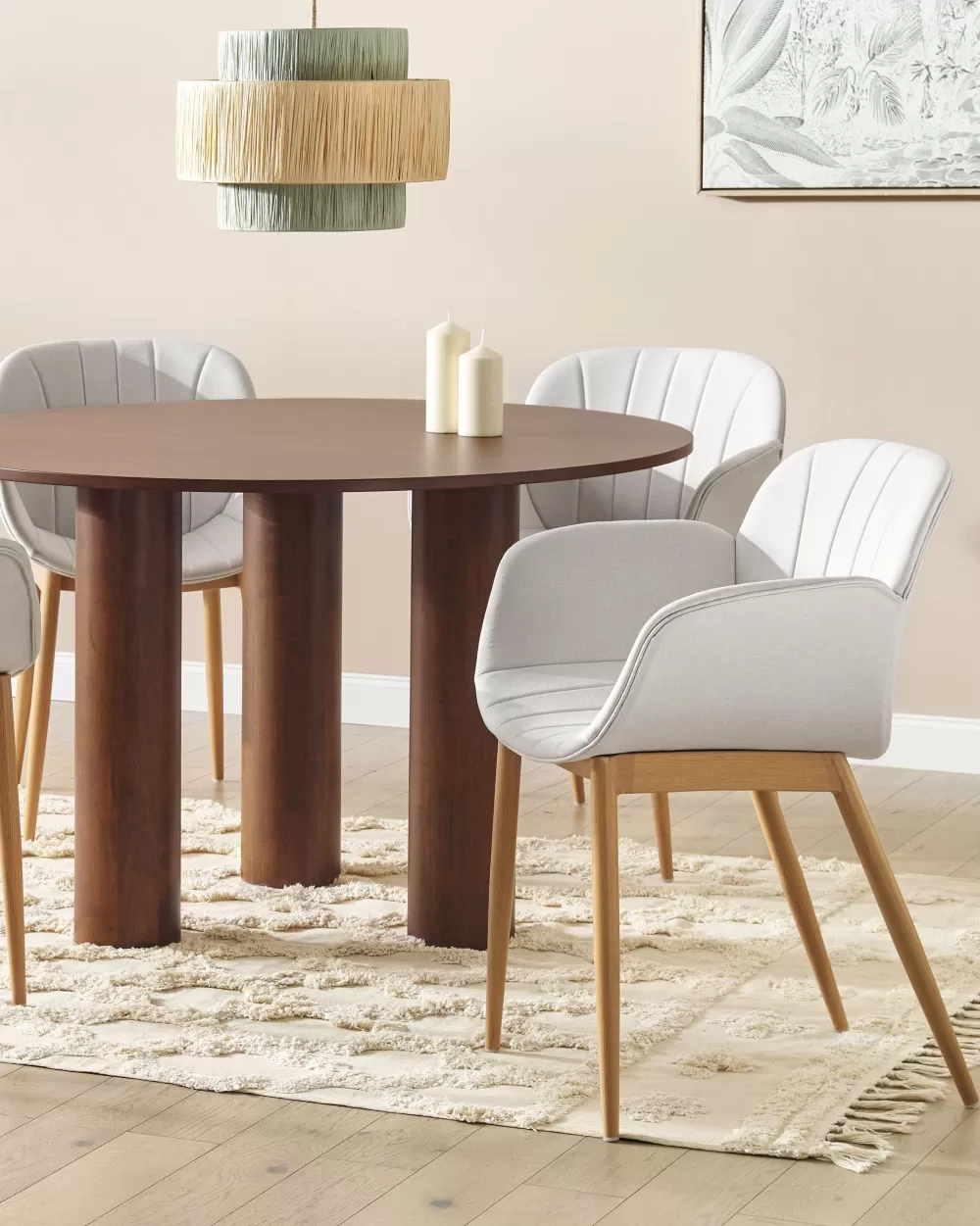 Beliani: Sedia in Tessuto Alice Grigio Chiaro - Coppia di 2 con Design Accogliente
