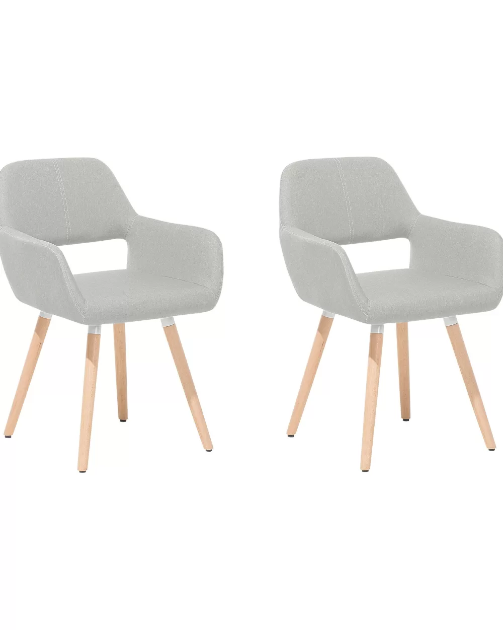 Promozione: 2 Sedie Moderne Beliani in Tessuto Grigio Perla - Consegna Veloce Chicago