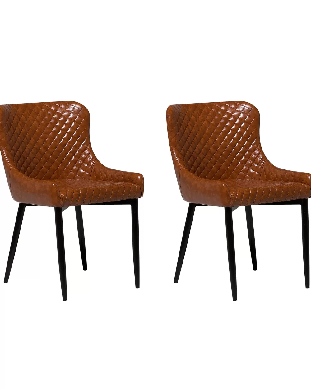 Beliani: Sedie Moderne in Ecopelle Color Oro, Coppia di Poltrone Solano con Design Elegante