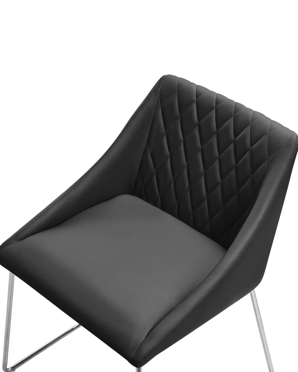 Beliani Set di 2 Sgabelli in Ecopelle Nera, Design Arcata - Comodi e Moderni