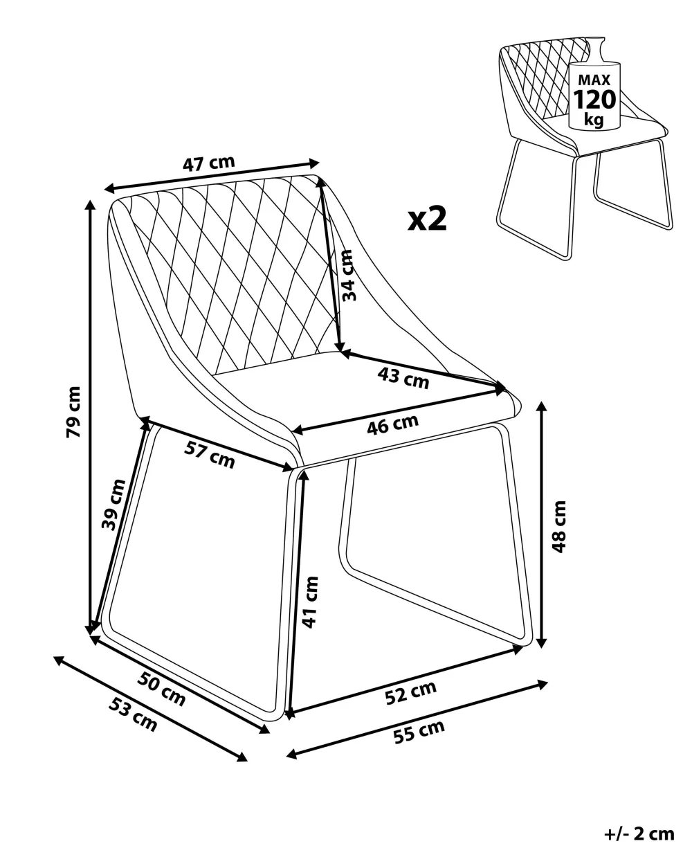 Beliani Set di 2 Sgabelli in Ecopelle Nera, Design Arcata - Comodi e Moderni