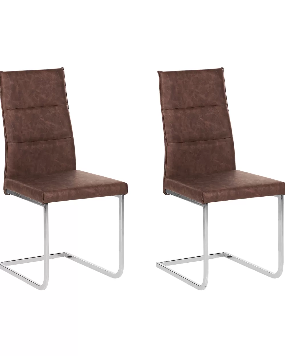 Beliani Rockford - Comode Sedie in Ecopelle Marrone Chiaro, Set da 2 Pezzi per Soggiorno