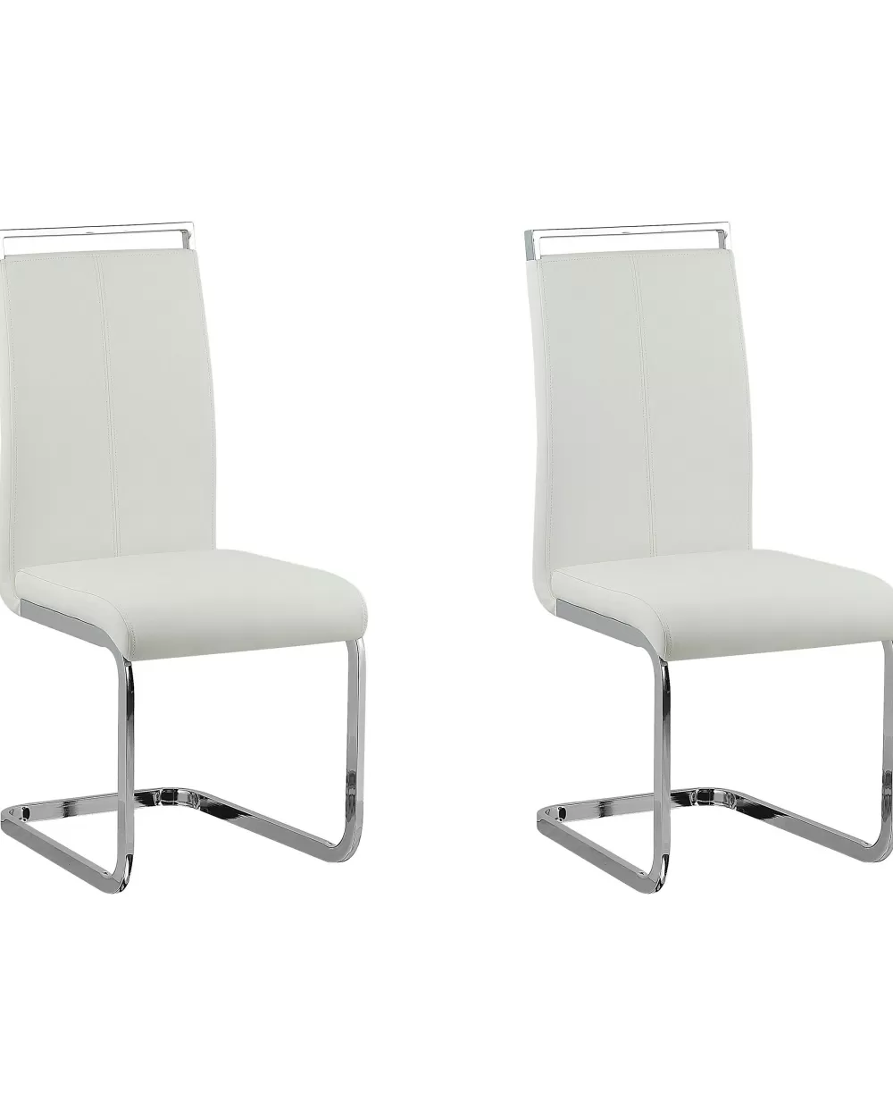 Beliani - Coppia da 2 Sedie Moderne in Pelle Sintetica Bianca, Design Accogliente - Collezione Greedin